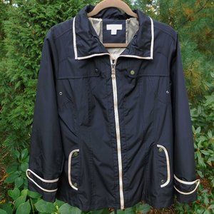 Susan Graver Stylish Weather Resistant Zip-front Jacket
